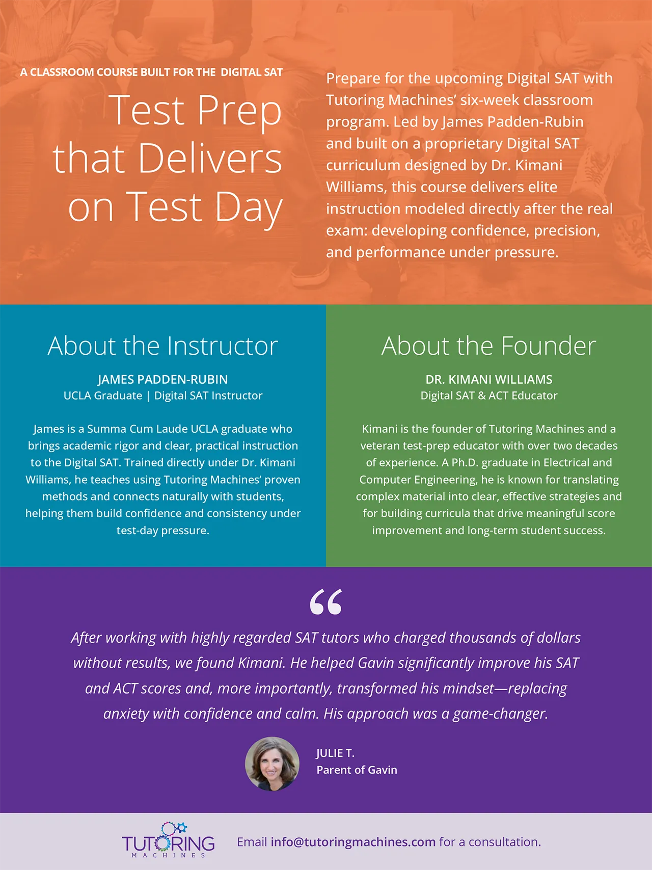 Tutoring Machines Digital SAT Classroom Course Taught by James Padden-Rubin for May and June Tests (Cover)